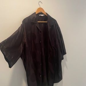 Acne studios satin relaxed button up shirt